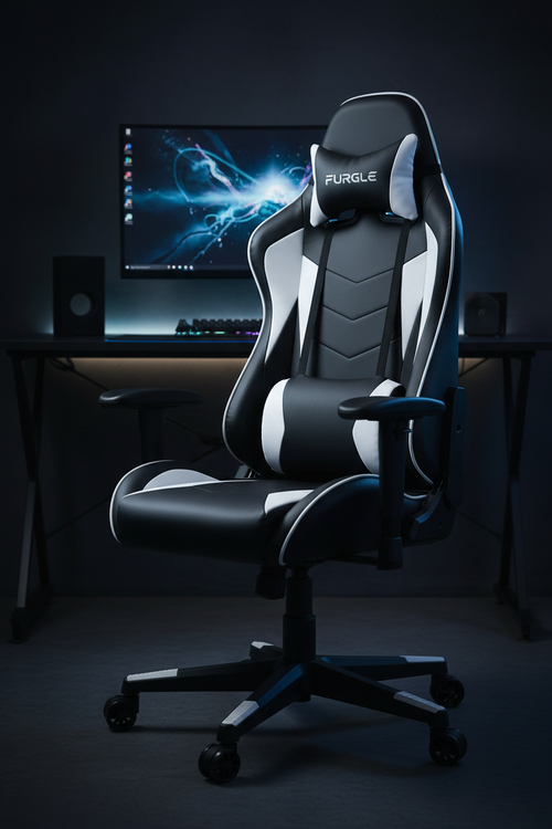 FURGLE Noir/Blanc — Vue 3/4 Gaming