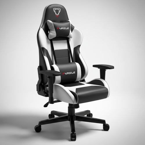 FURGLE Chaise Gaming Noir et Blanc - vue 3/4